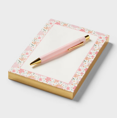 Flowers Pen Set with Notepad