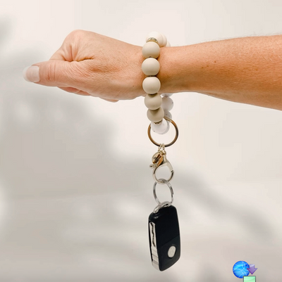 Hands-Free Silicone Beaded Keychain Wristlet