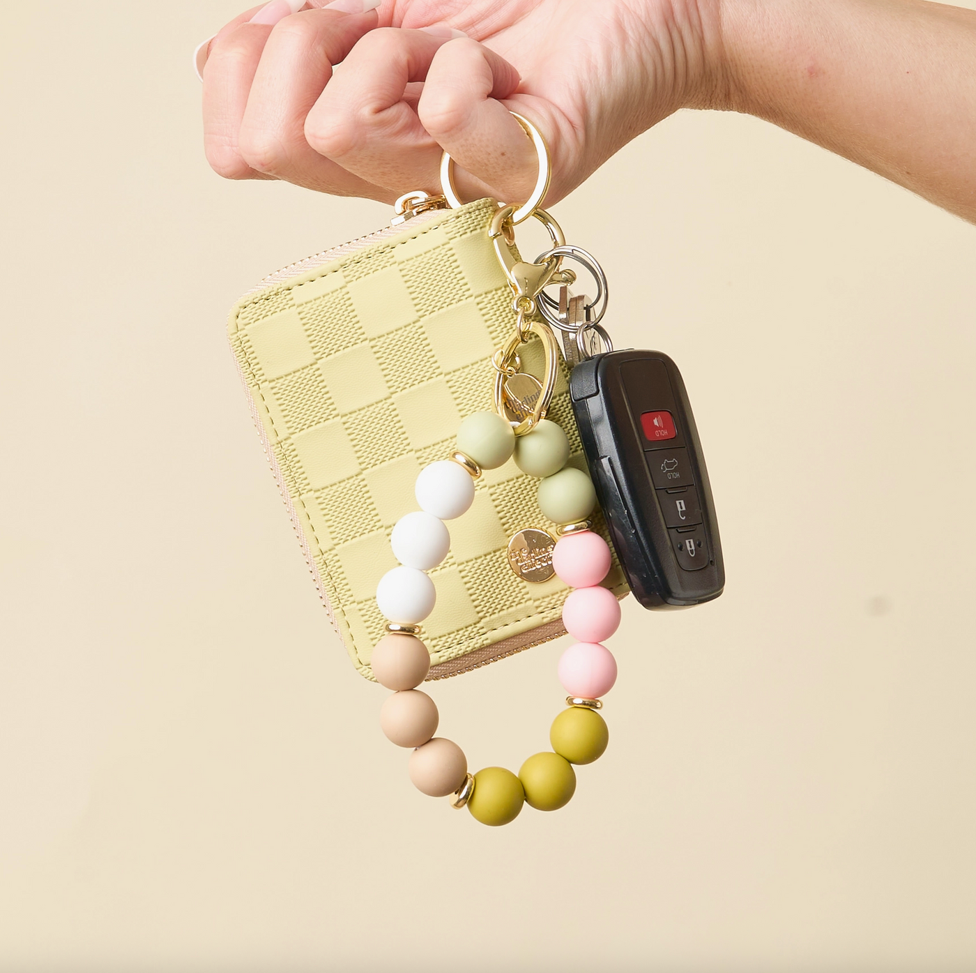 Hands-Free Silicone Beaded Keychain Wristlet