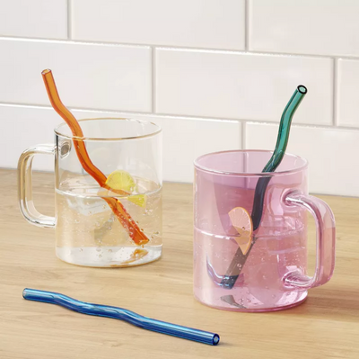 4pk Glass Straws